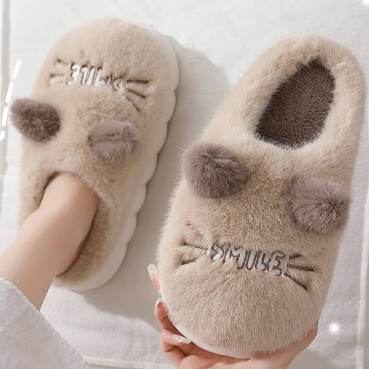 CUTE CAT ANIMAL WARM HOUSE SLIPPERS FUZZY SLIPPER