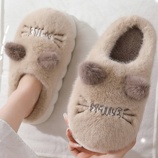 CUTE CAT ANIMAL WARM HOUSE SLIPPERS FUZZY SLIPPER