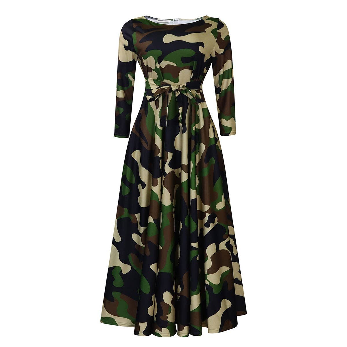 FASHIONABLE LACE-UP PRINTED OVERSIZED DRESS