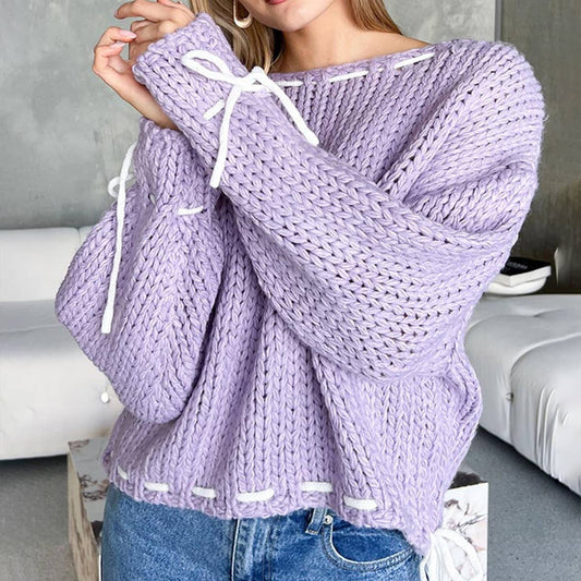FASHION LONG-SLEEVED LOOSE PULLOVER SWEATER