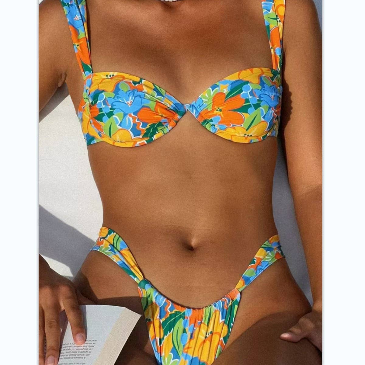 Printed Strappy Bikini Set -Women Sexy Swimsuit_CWMW0764