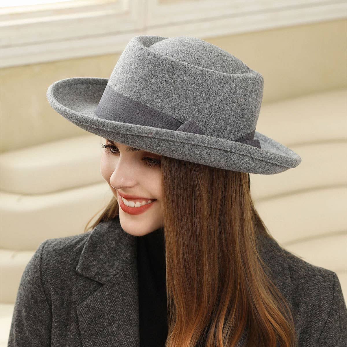 WOMEN'S VINTAGE WIDE-BRIMMED FEDORA FASHION HAT_CWAH1974