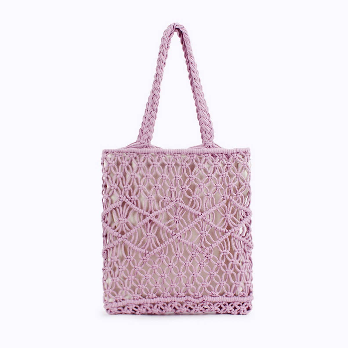 SOLID COLOR VERSATILE SIMPLE HOLLOW HAND-WOVEN BAG_CWAB4686