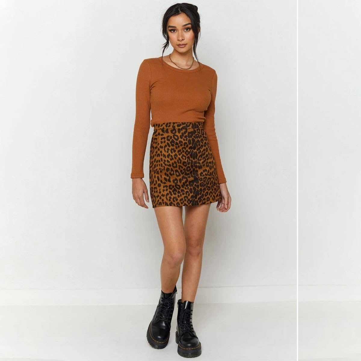 SEXY LEOPARD PRINT HIGH WAIST SUEDE HIP SKIRT
