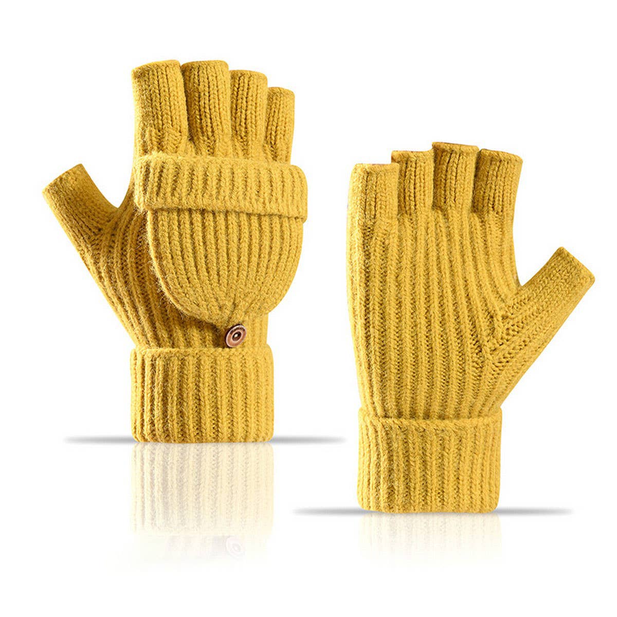 CWAG00588_UNISEX WINTER KNIT FLIP TOP FINGERLESS GLOVES