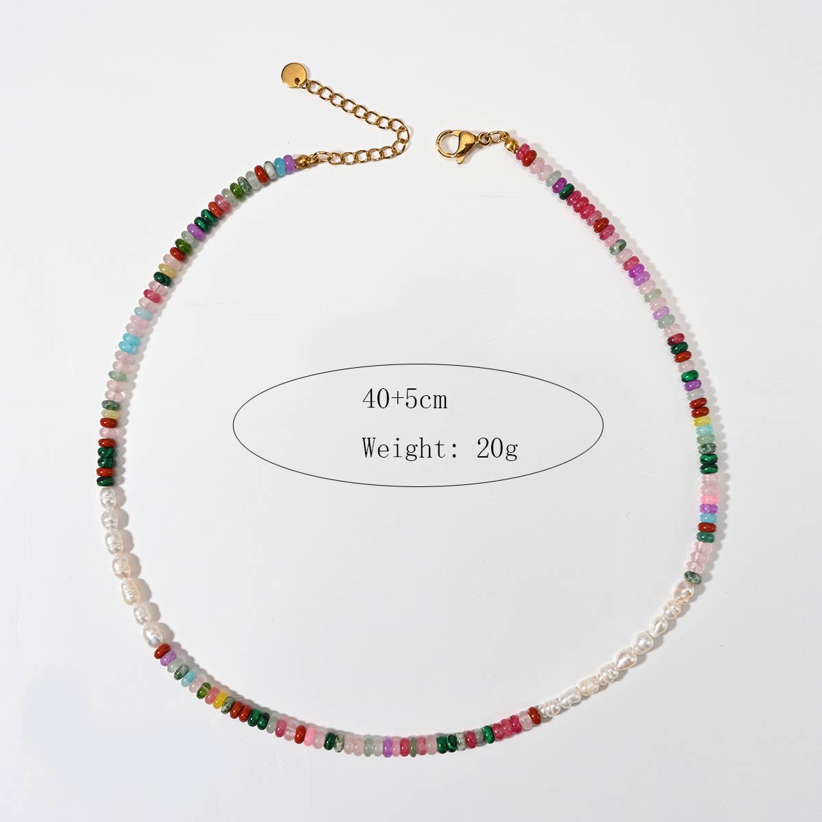 Elegant Handmade Stone Necklace with Steel Pendant