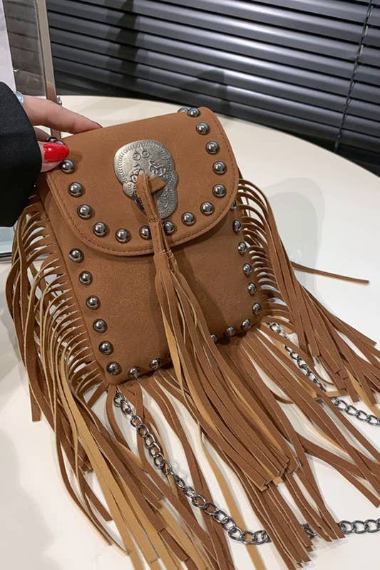 TASSEL POINT ONE SHOULDER BAG WITH FRINGE_CUAB0038