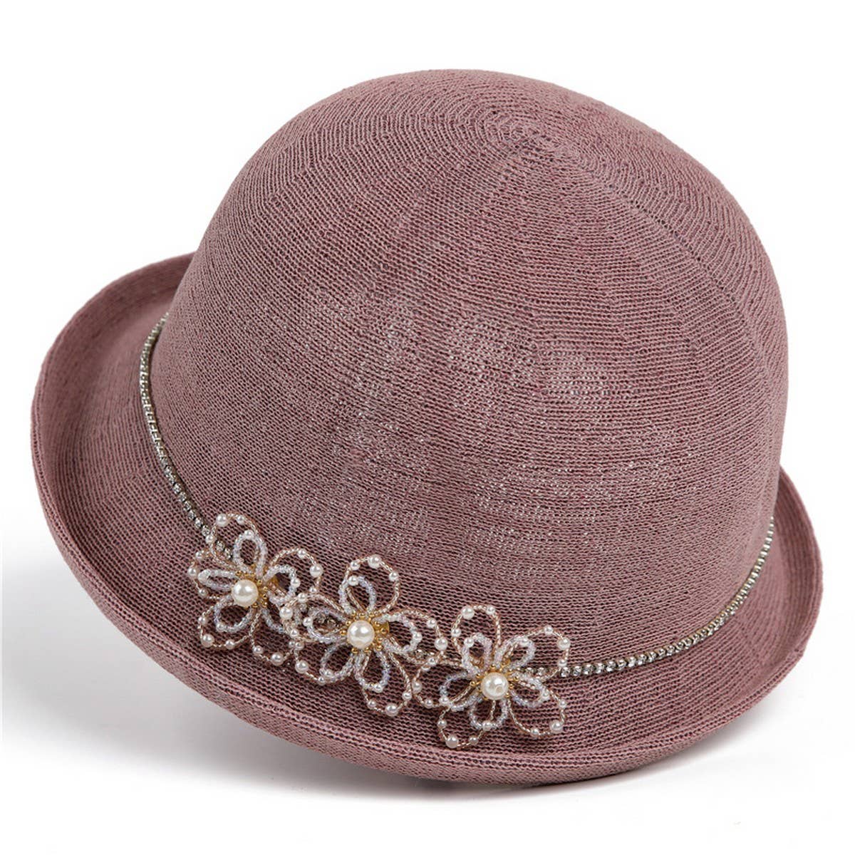 PEARL FLOWER HEMLINE FISHERMAN HAT_CWAH1454