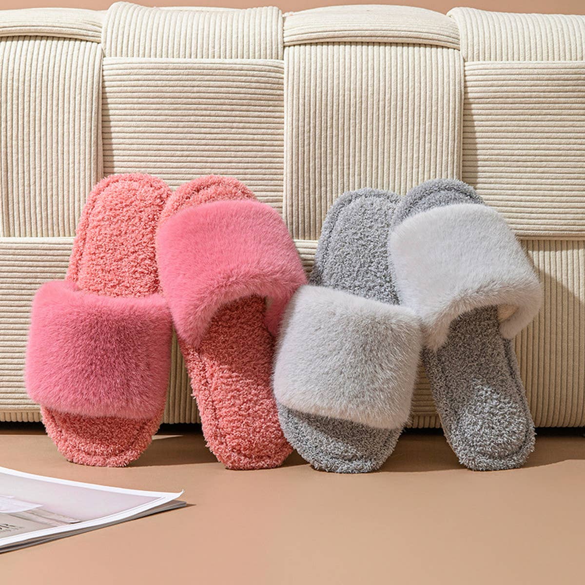HOME AUTUMN AND WINTER OPEN COTTON SLIPPERS