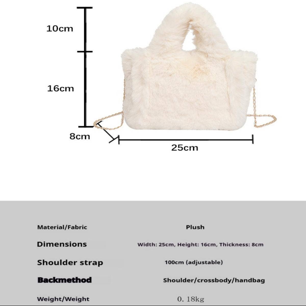 Fluffy Fur Handbag Women Chain Shoulder Bag_CUAB00584