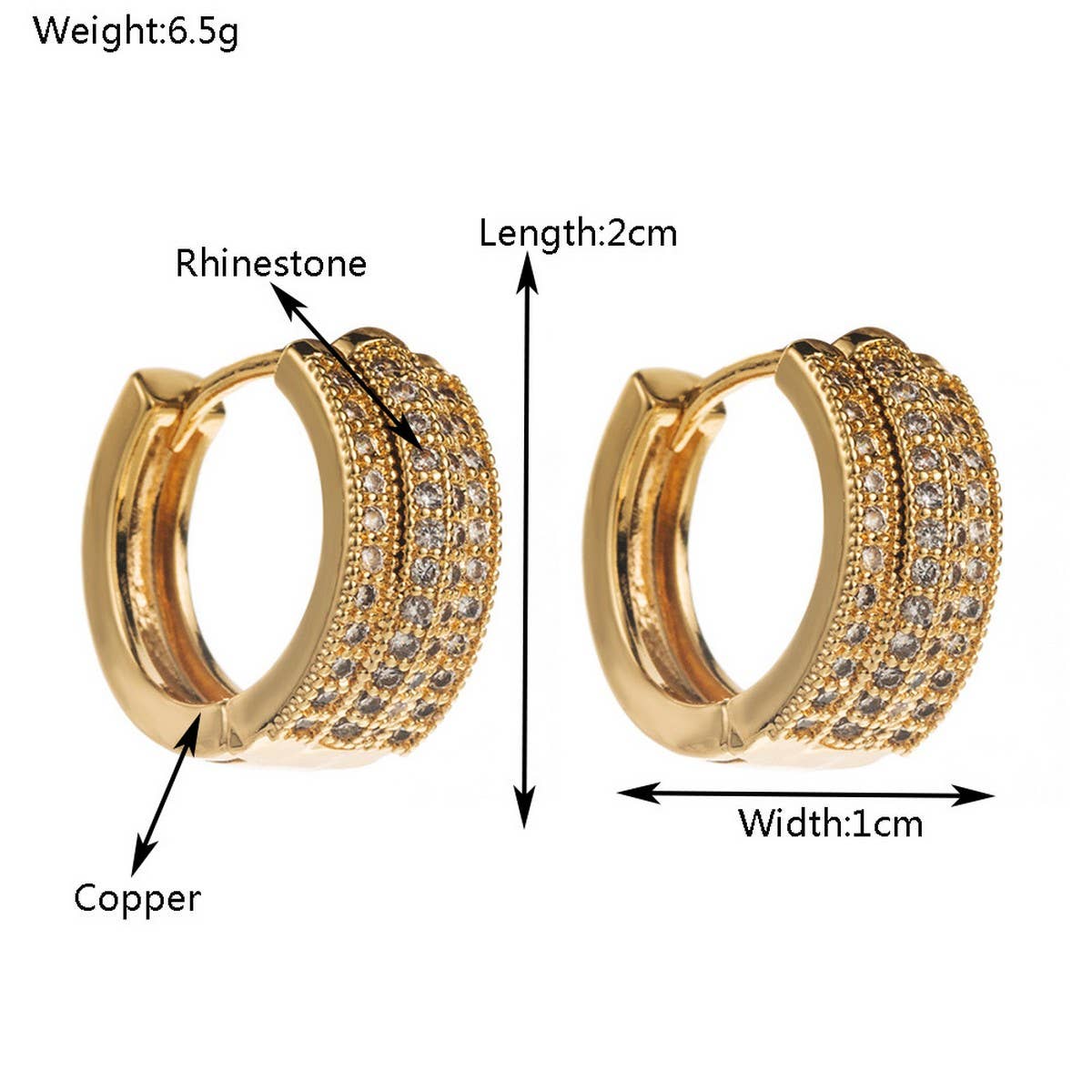 Starry Hoop Earrings Gold-Plated Unique Design_CWMM8534