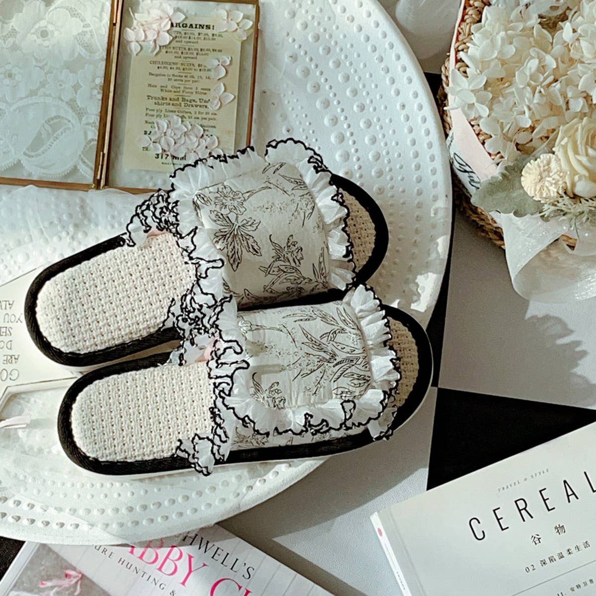 WOMEN'S INDOOR NON-SLIP BREATHABLE LINEN SLIPPERS