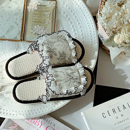 WOMEN'S INDOOR NON-SLIP BREATHABLE LINEN SLIPPERS