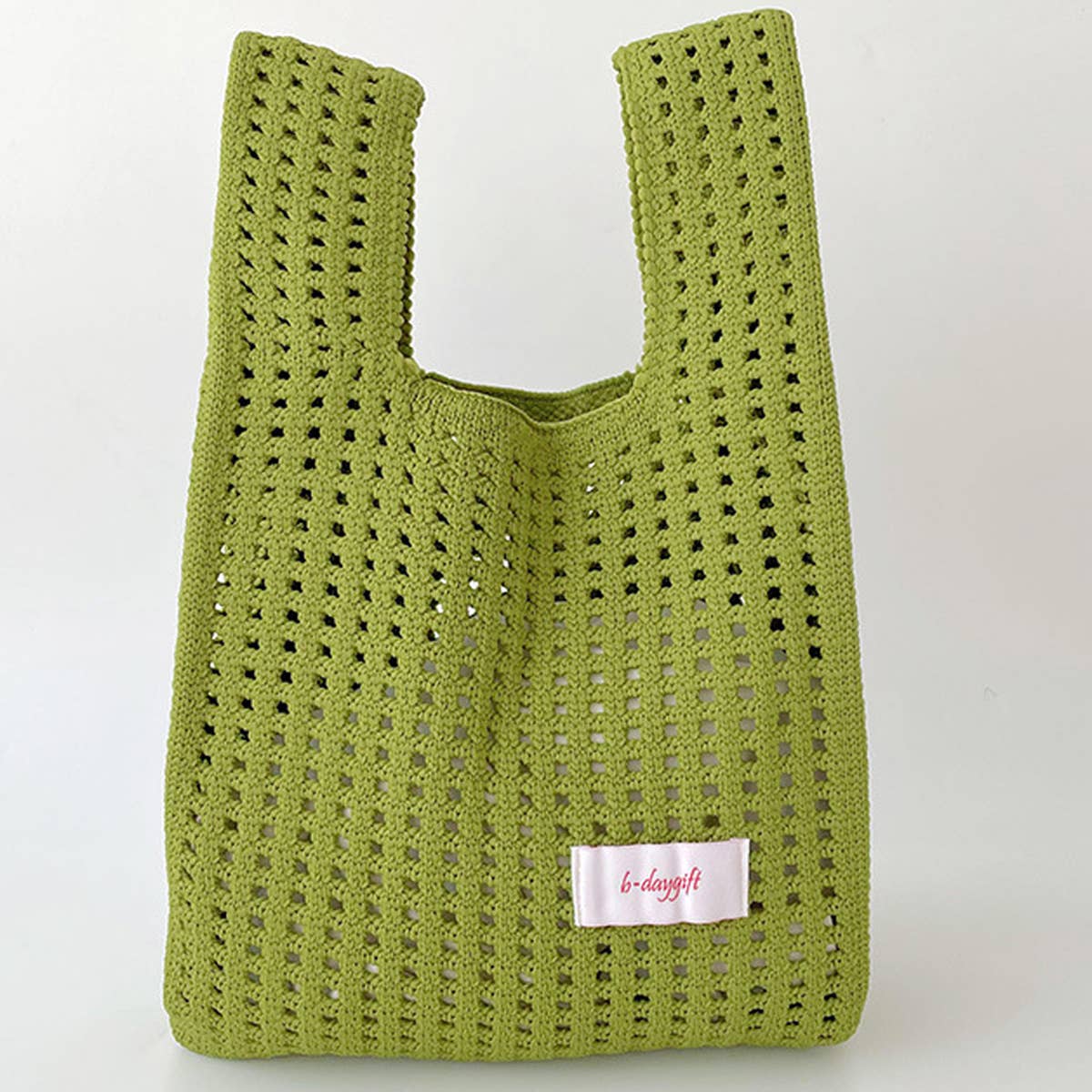 SOLID COLOR KNITTED HOLLOW SHOULDER BAG HANDBAG_CWAB1496