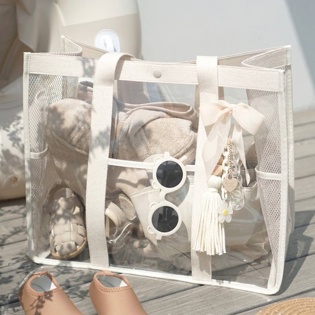 Clear PVC Beach Tote, Waterproof Travel Bag_CWAB1915