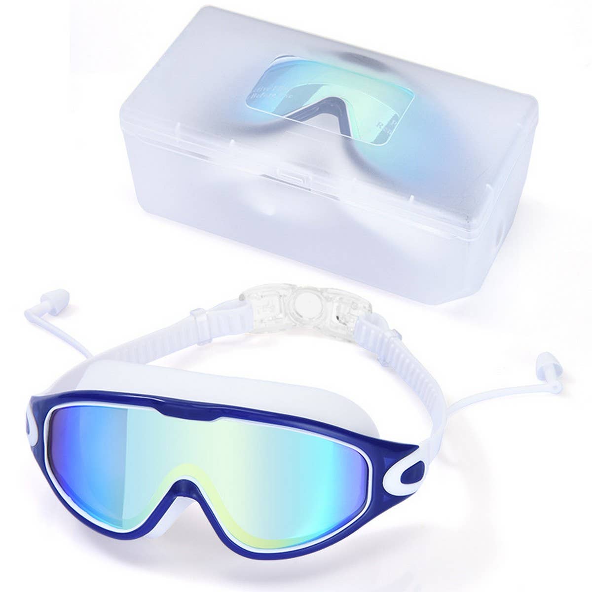 Large Frame Swim Goggles, HD Anti-Fog Mirror Lens