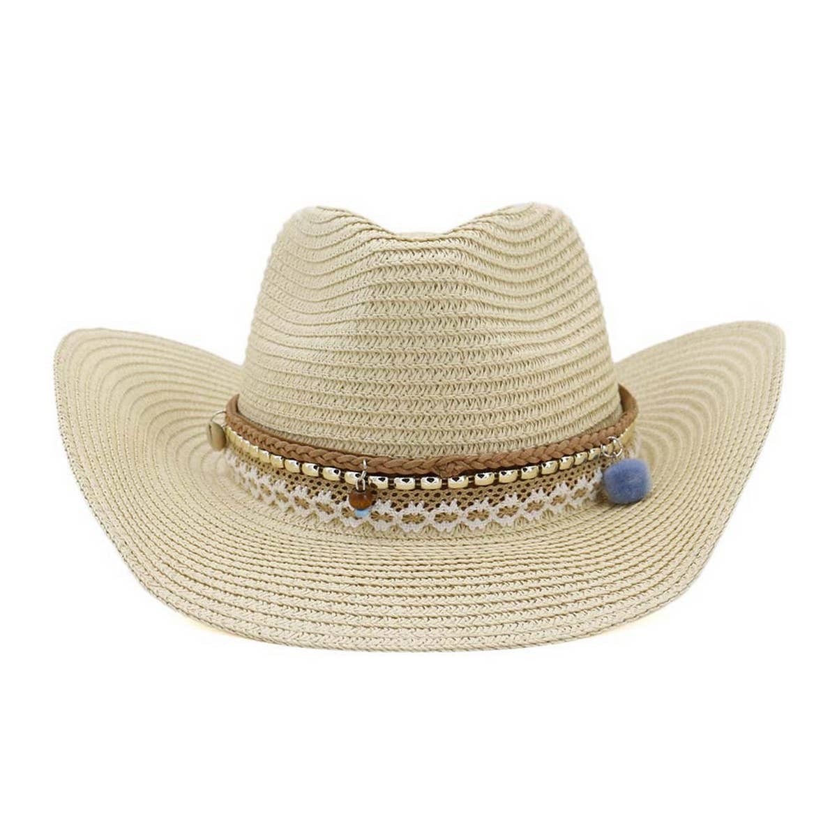 Western Cowboy Straw Hat Beach Sun Protection_CWAH1253