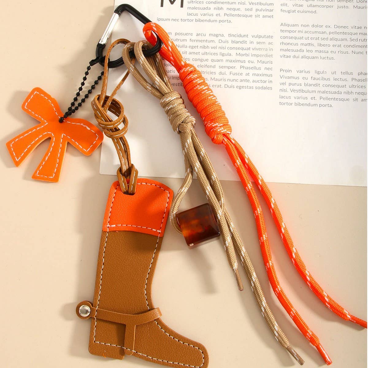 Western Horse Keychain with Beads & Bow