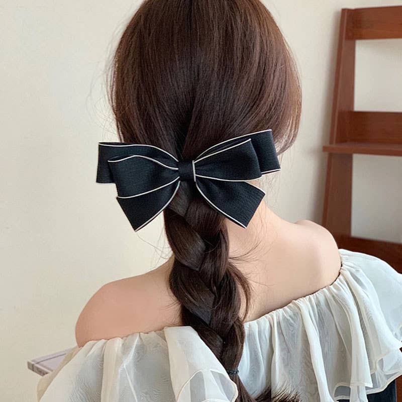 Bow hair clip back of the head premium top clip