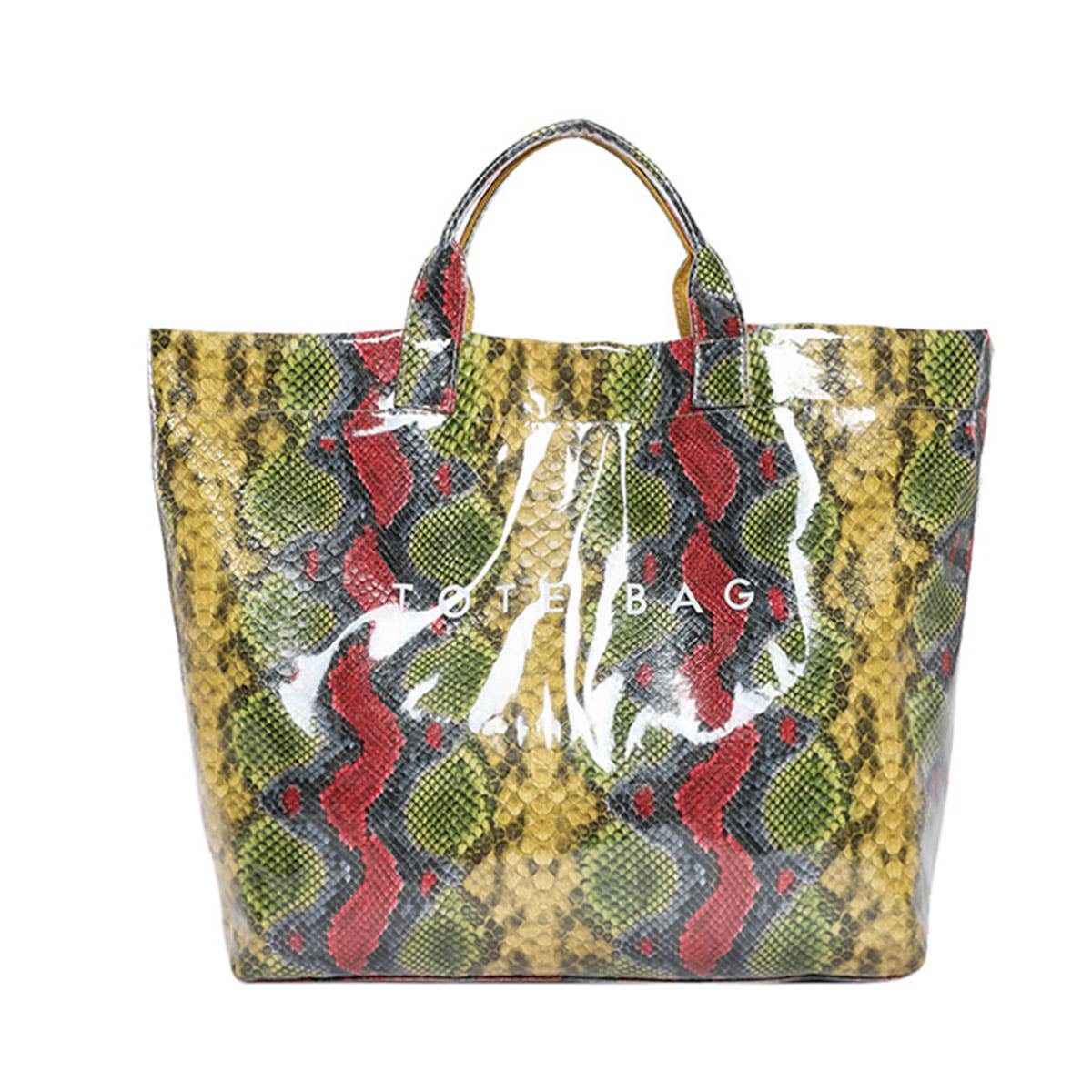 Fashionable printed snake pattern handbag