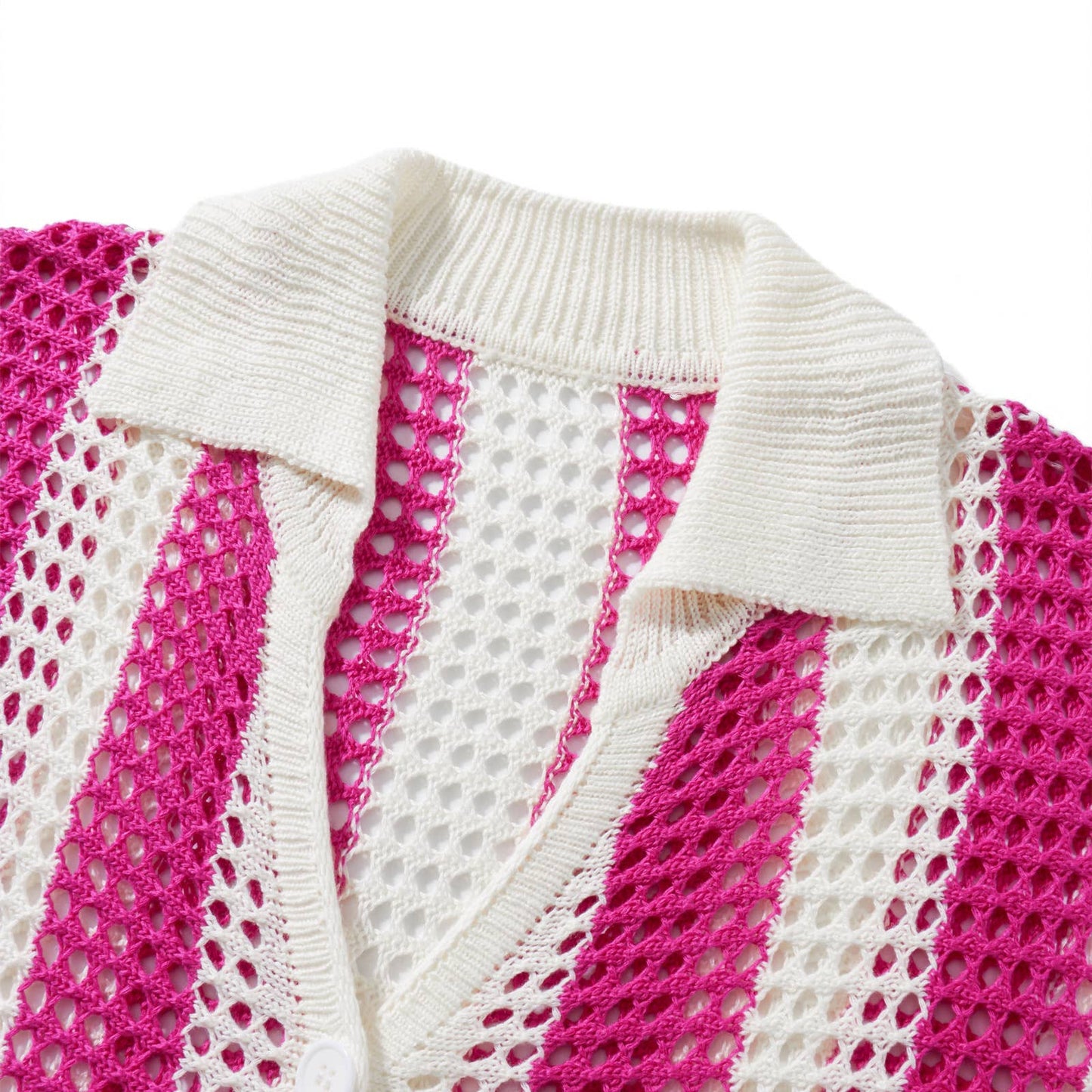 V-neck striped shirt,wide-leg pants,knitted suit