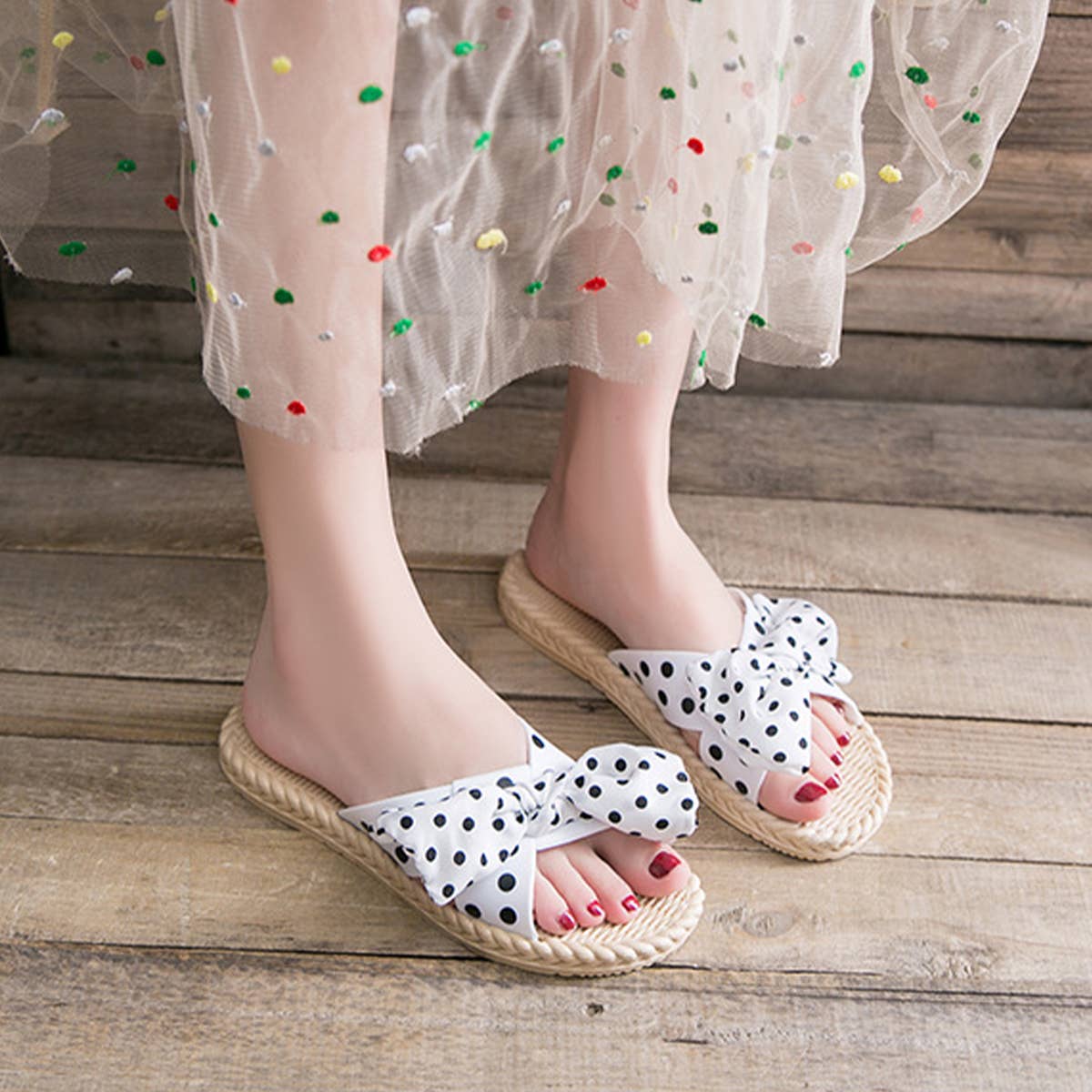 BOW DECORATED NON-SLIP SLIPPERS FOR WOMENS_CWSHS0675