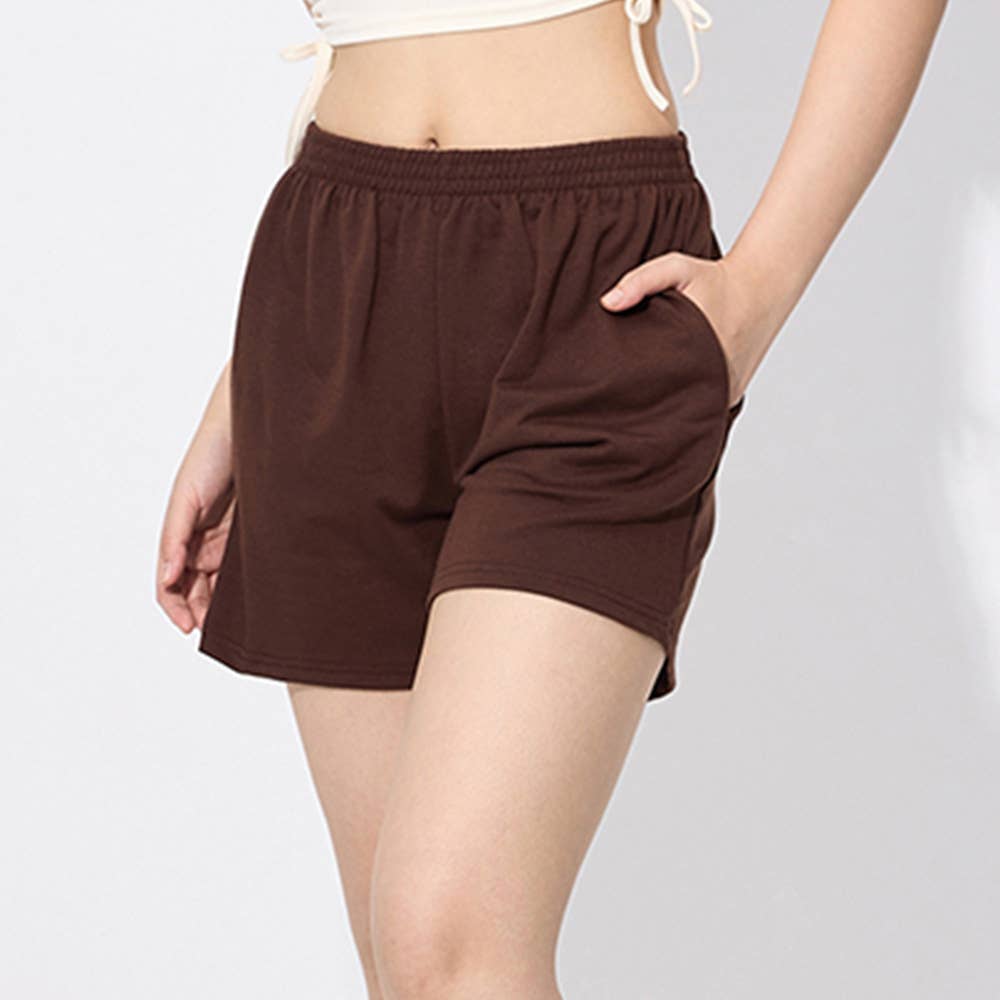 High Waist Solid Wide Leg Shorts for Women