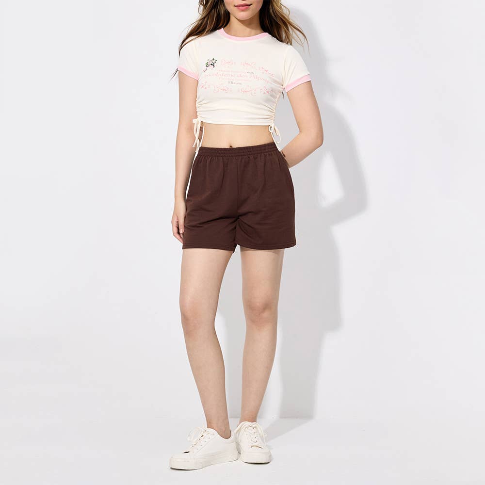 High Waist Solid Wide Leg Shorts for Women