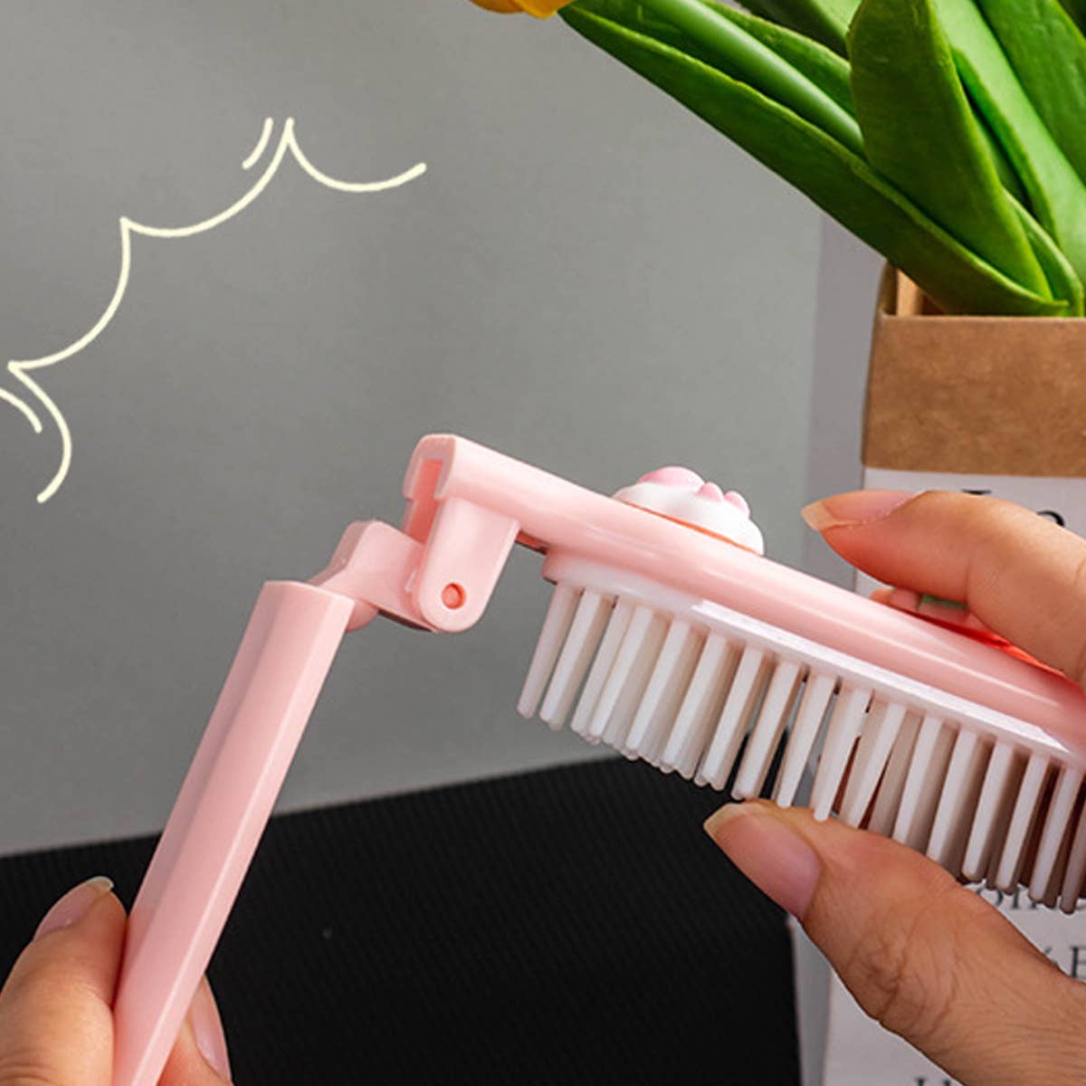 PORTABLE TRAVEL SOFT-TOOTH FINE-TOOTH FOLDING COMB_CWMM0911