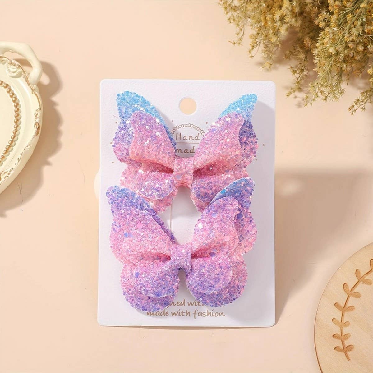 3D Gradient Glitter Bow Baby Hair Clip_CWAHA6755