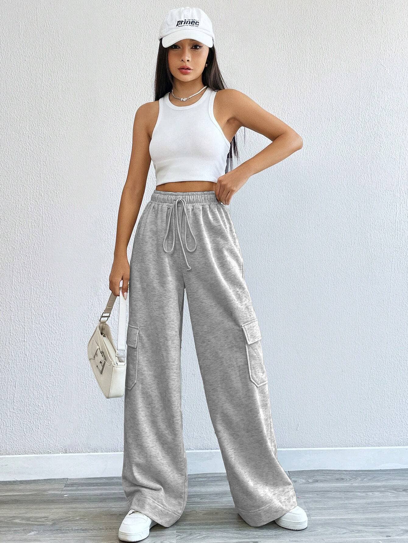AMERICAN CARGO WIDE LEG SLACKS HIGH WAIST