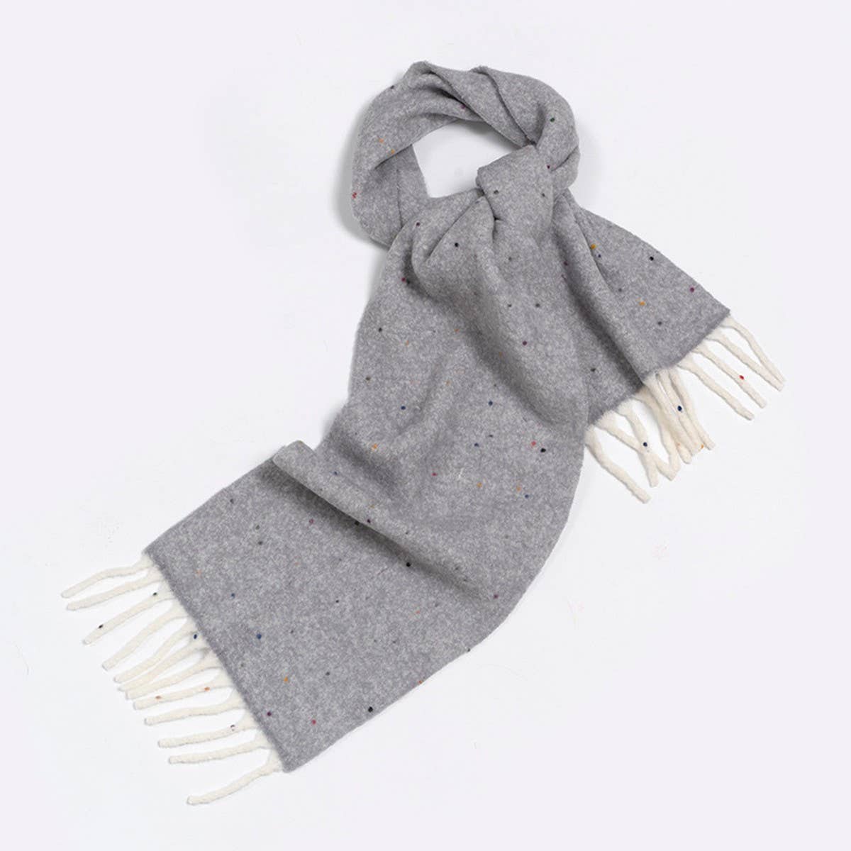 50% Wool Blend Speckled Yarn Scarf - Winter Cozy_CWASC2372