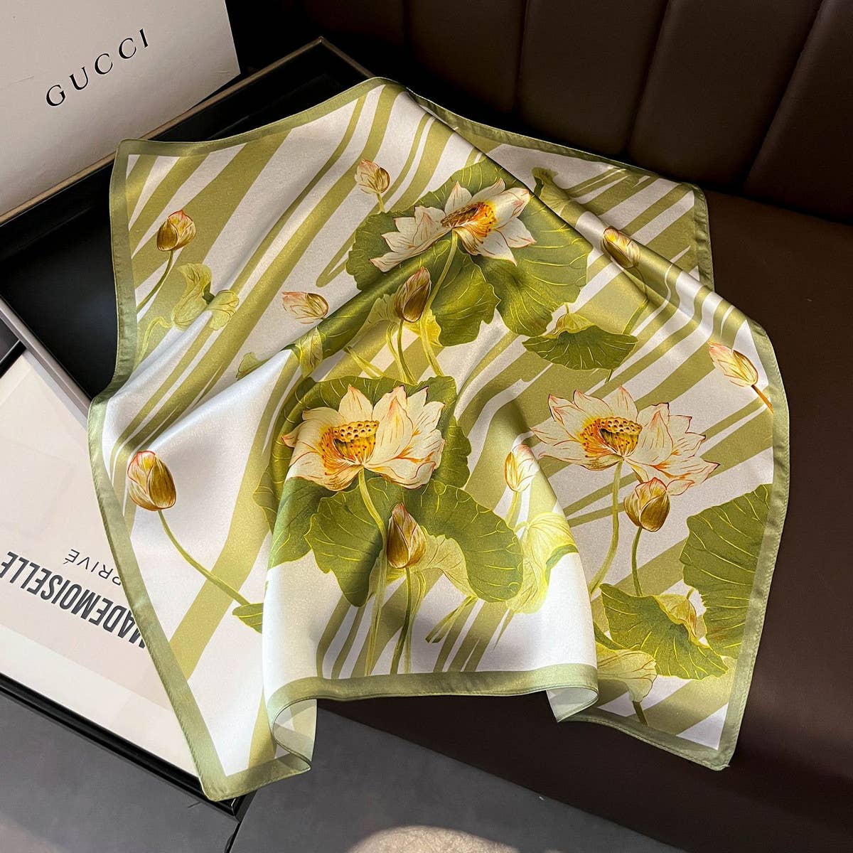 Silk Square Neck Scarf for Women ? 100% Mulberry