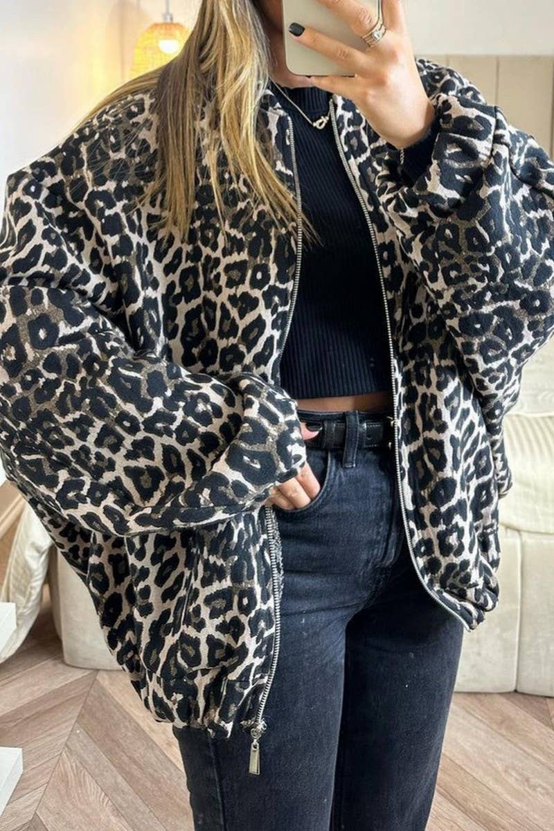 CWOCO0971_LEOPARD PRINT LOOSE CASUAL JACKET