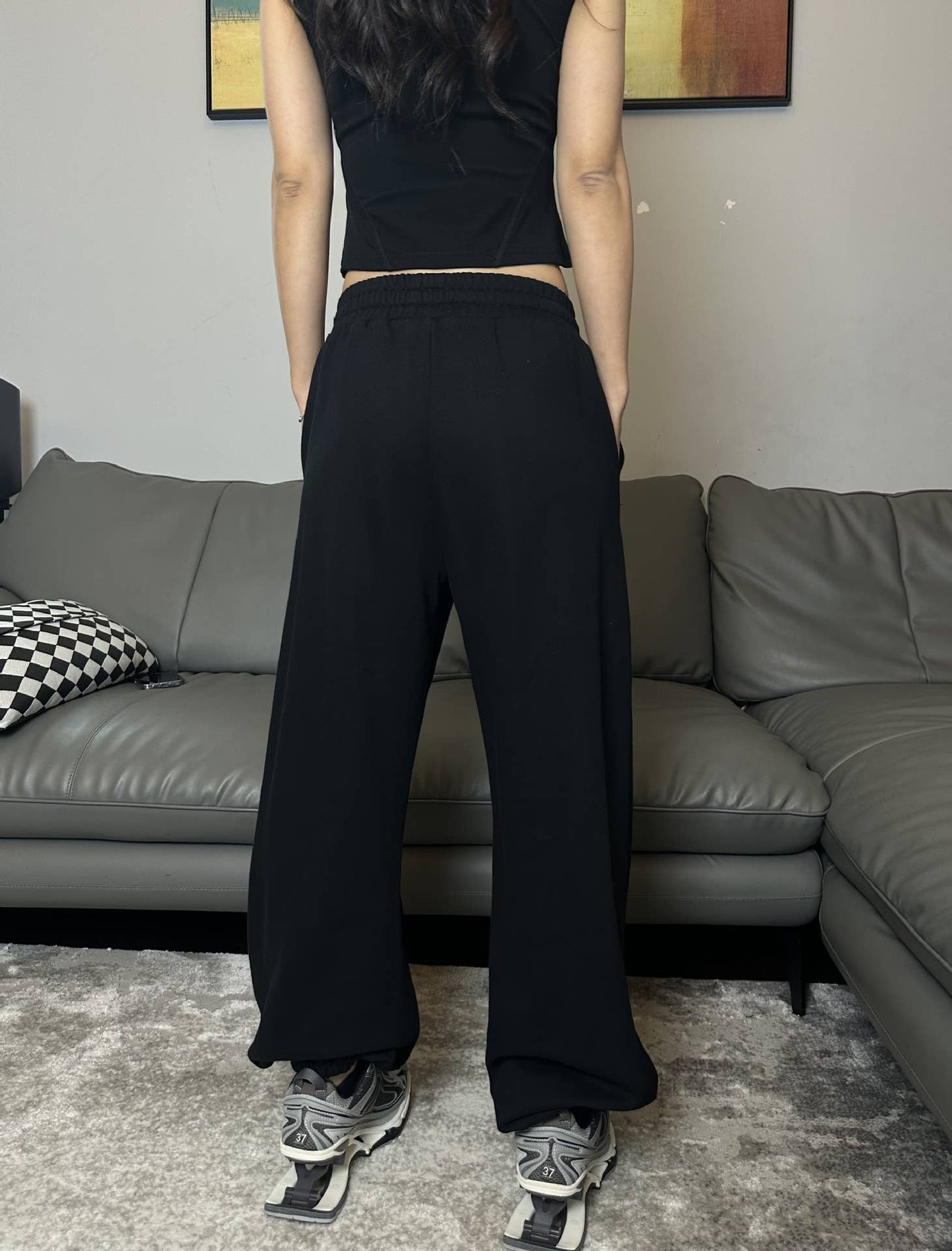 DiscountCWBLP884_LOOSE WIDE-LEG SPORTS PANTS CASUAL PANTS