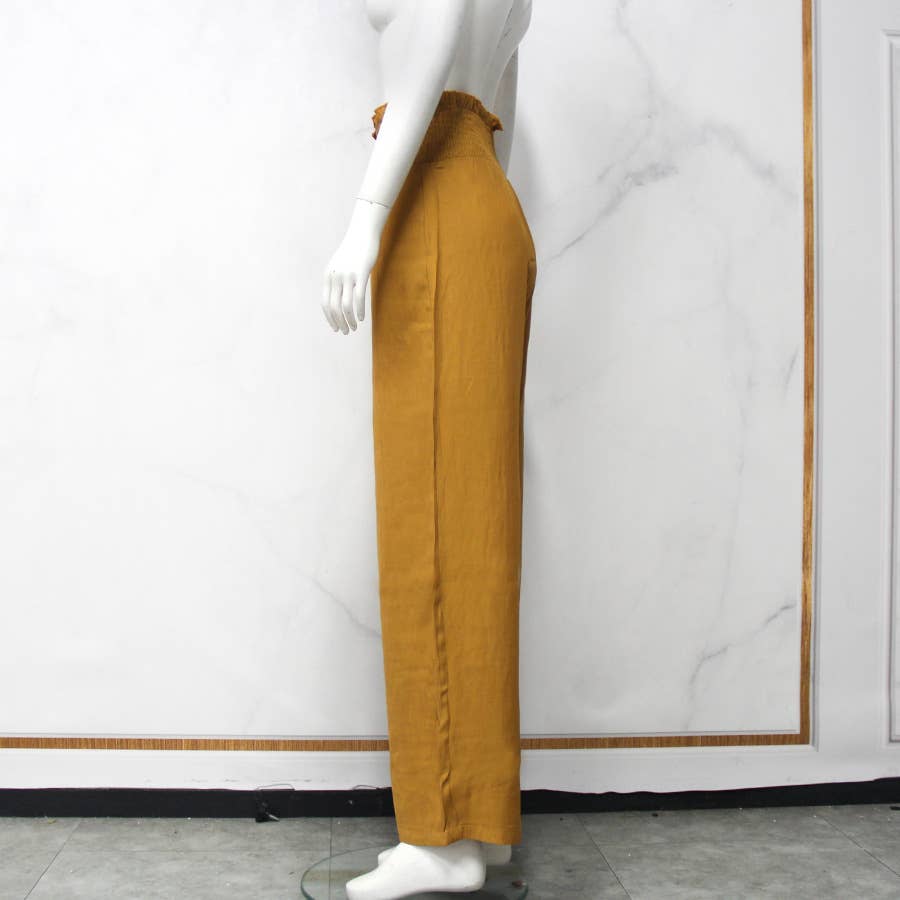 HIGH WAIST SINGLE BREASTED STRAIGHT LEG PANTS