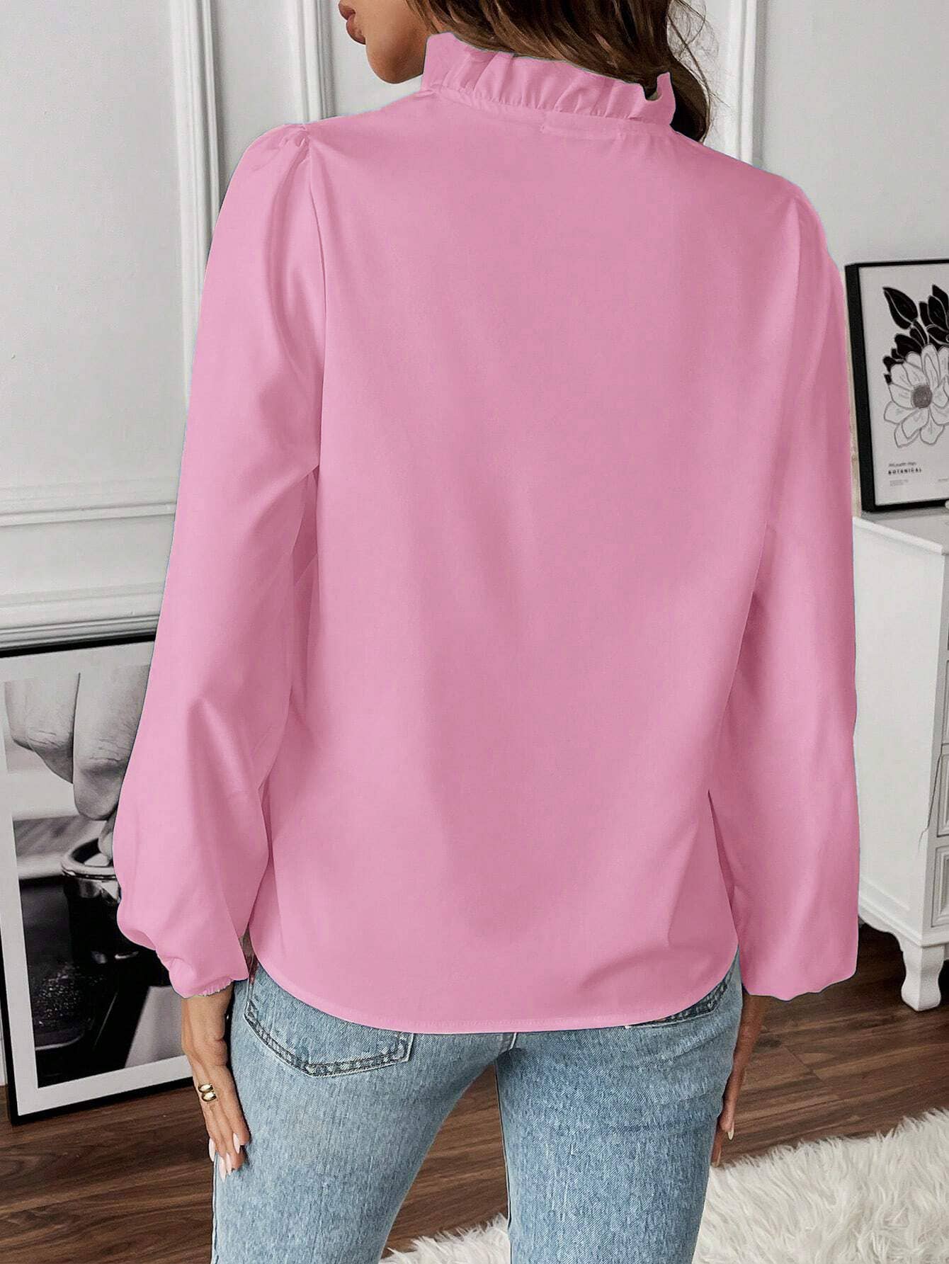 RUFFLED SHIRT LONG SLEEVE SHIRT FOR WOMEN