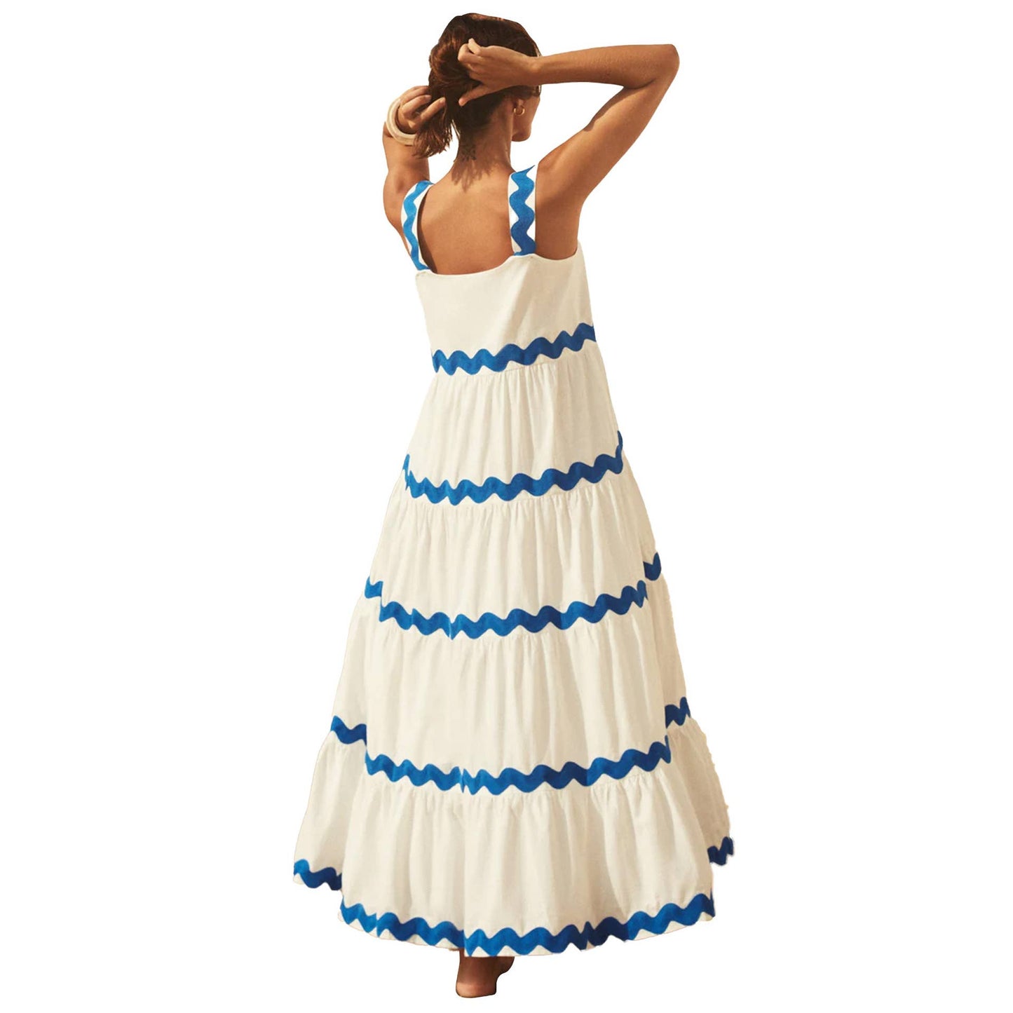 SIMPLE SEXY RIPPLE TOP OVERSIZED SWING SLIP DRESS