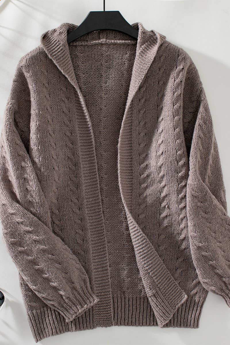 CWOCAL2351_SOLID LOOSE FIT HOODED KNIT CARDIGAN