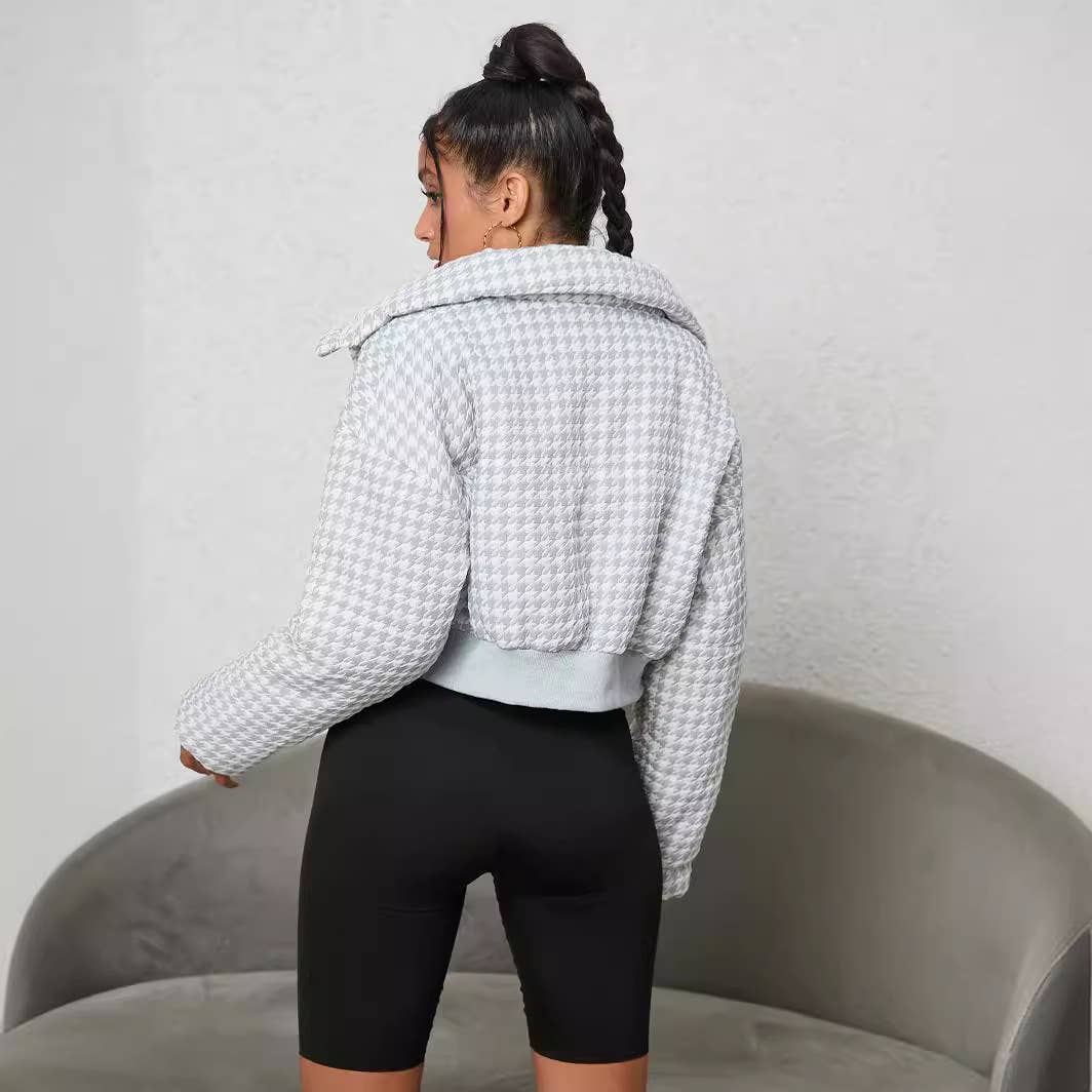 FASHION SUPER SHORT COTTON JACKET LOOSE WARM COAT