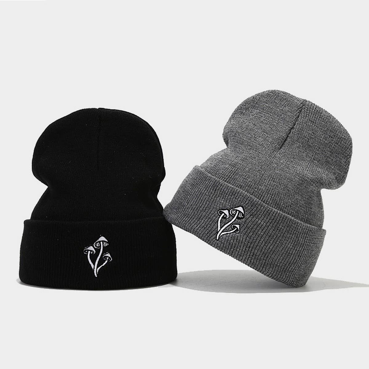 MUSHROOM EMBROIDERED KNITTED HAT SIMPLE _CWAH2089