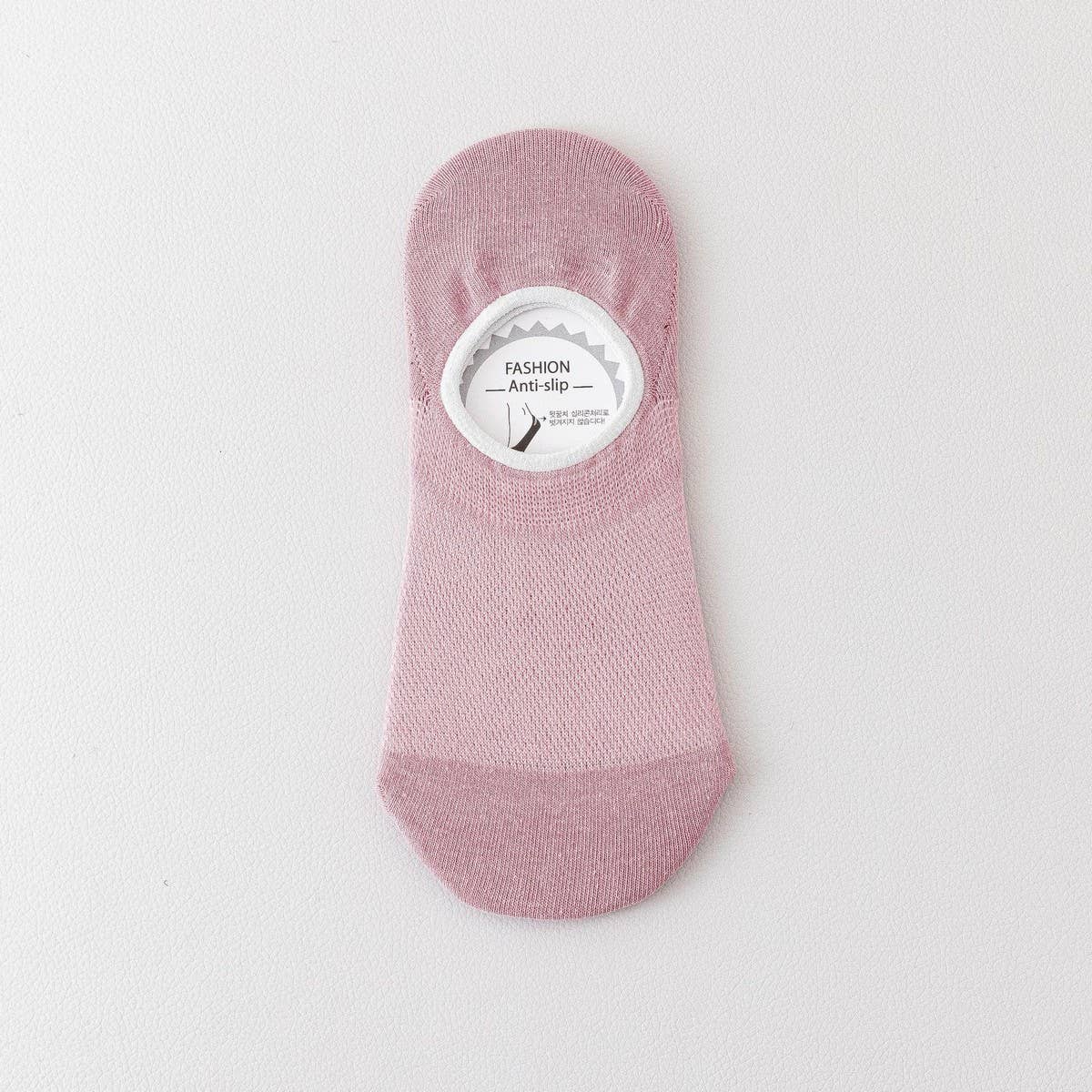 VERSATILE SOLID COLOR COTTON INVISIBLE SOCKS