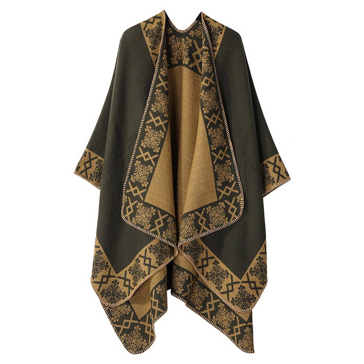 SHAWL SOLID COLOR IMITATION CASHMERE CAPE
