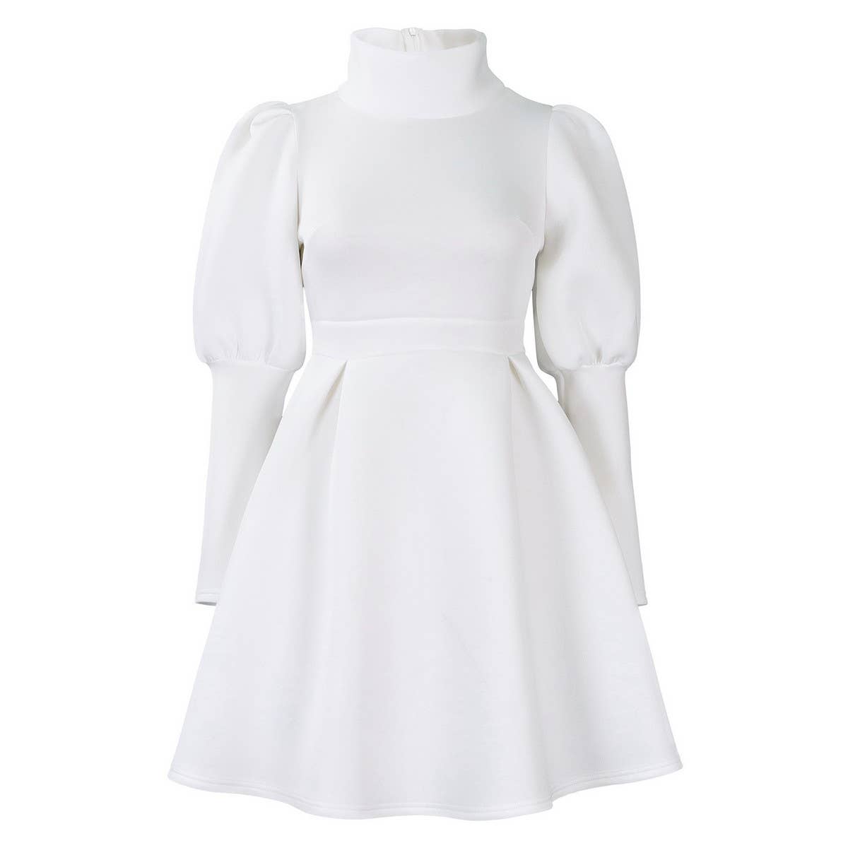 TEMPERAMENT HIGH COLLAR SLIM WAIST A-LINE DRESS