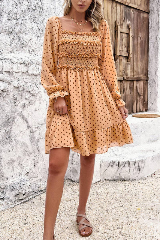 TEMPERAMENT CASUAL POLKA DOT DRESS_CWDSD2818
