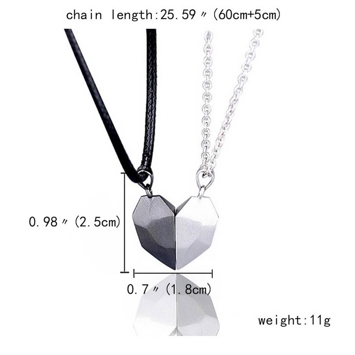 FASHIONABLE SPLICING MAGNETIC HEART NECKLACE