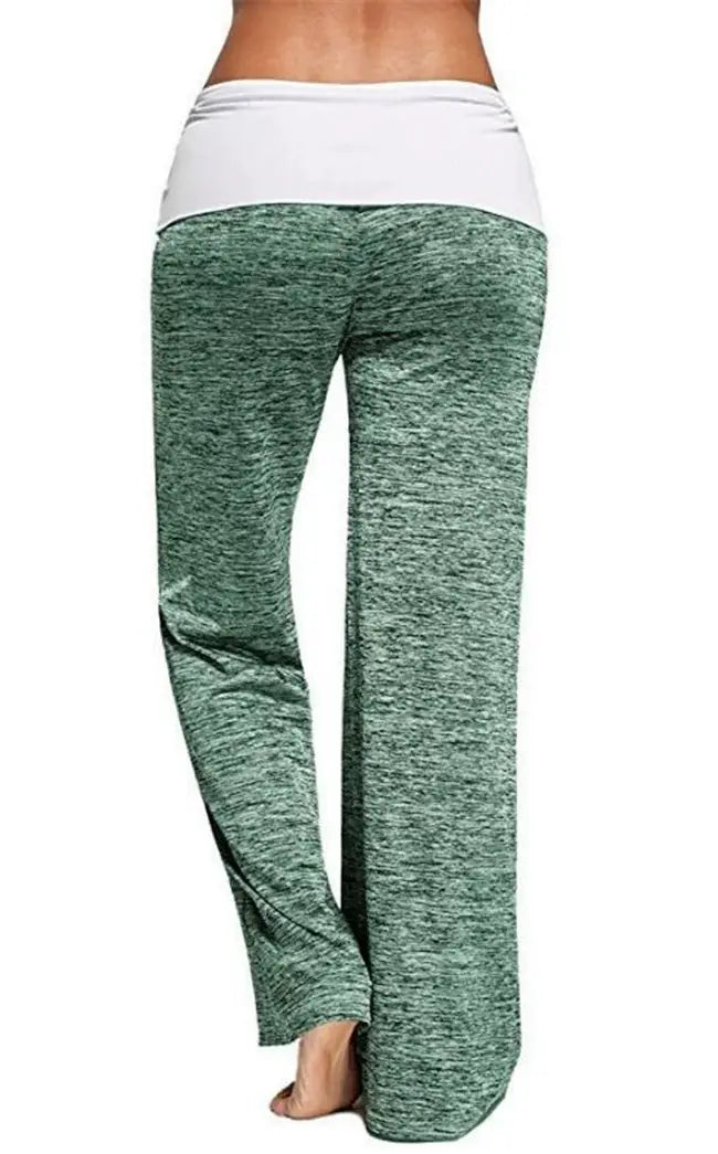 YOGA QUICK-DRYING COLOR CONTRAST LACE-UP PANTS