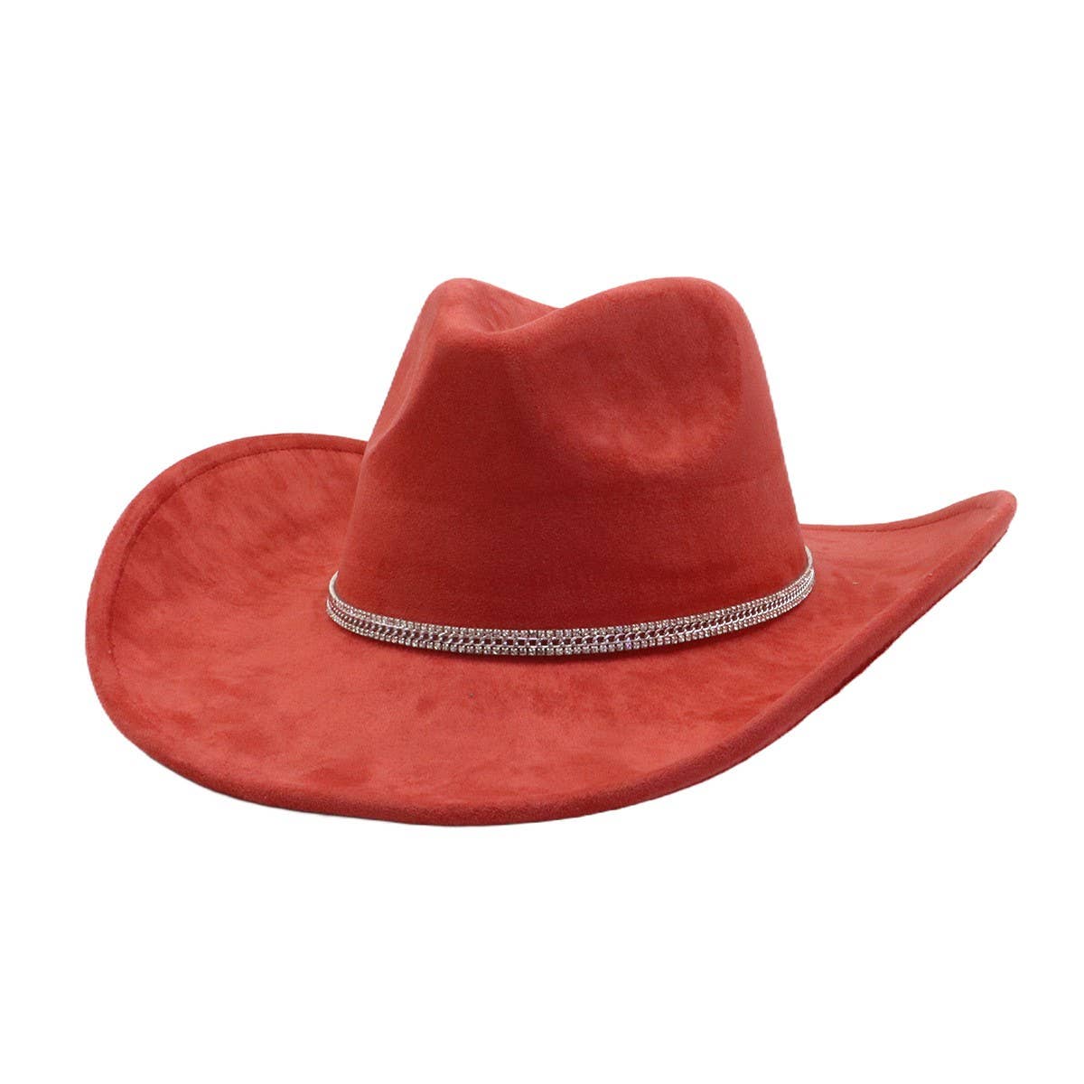 Suede Denim Cowboy Fedora Hat Western Ethnic Style_CWAH04394