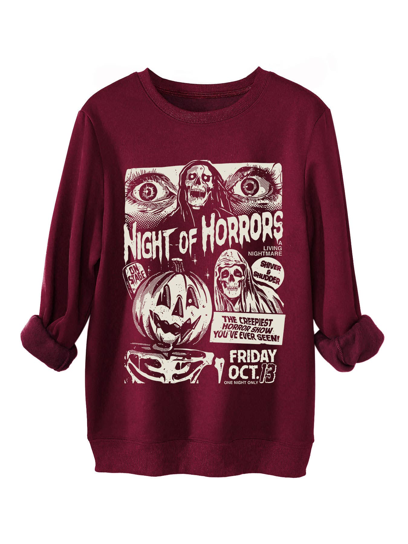 Hight of horrors Halloween print warm hoodie