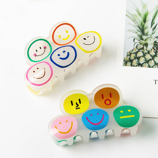 Cartoon Smiley Hair Claw - Cute Back Head Clip_CWAHA0279